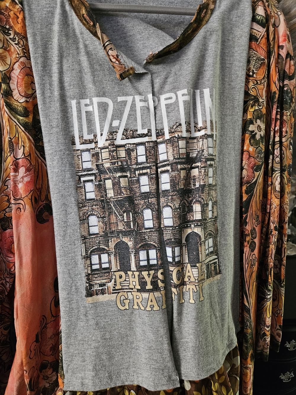 Led Zeppelin Graphic Tee Duster Upcycle